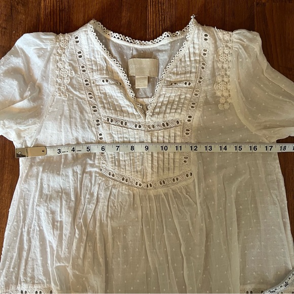 White Gauze Peasant Blouse - Size Small - Picture 6 of 9